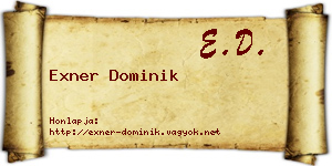 Exner Dominik névjegykártya